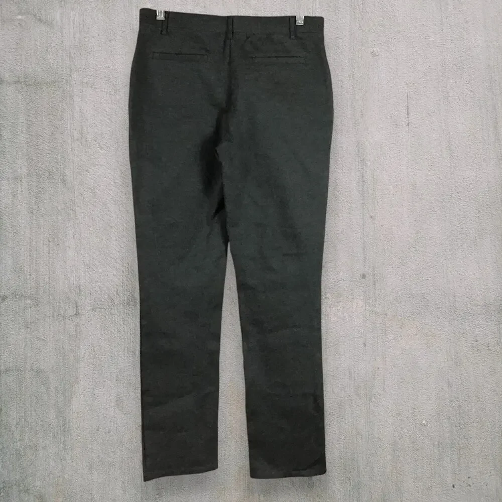 Quince Ponte Slim Pants Women Tall M Charcoal Gray Stretch Work Trousers Office